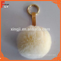 China Fabricante de calidad superior de piel de conejo Pom Pom Keyring